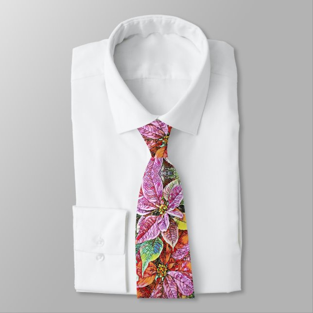 Cravate masculine - SG Poinsettias (Attaché)