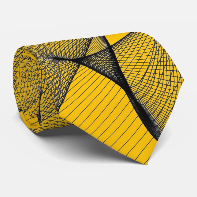 Cravate Matériel de construction Jaune et gris "Spider Web (Roulé)