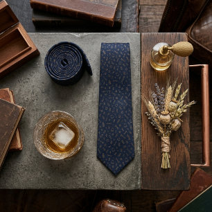 Cravate Matériel équestre Navy Gold éparpillé