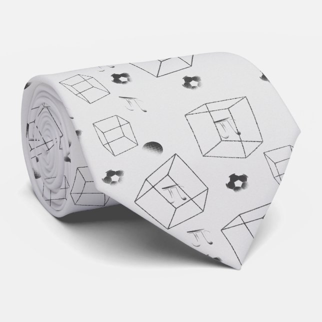 Cravate Math Motif noir et blanc (Roulé)