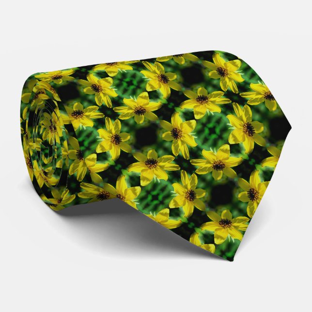 Cravate Maximilian Sunflower Floral Motif Abstrait (Roulé)