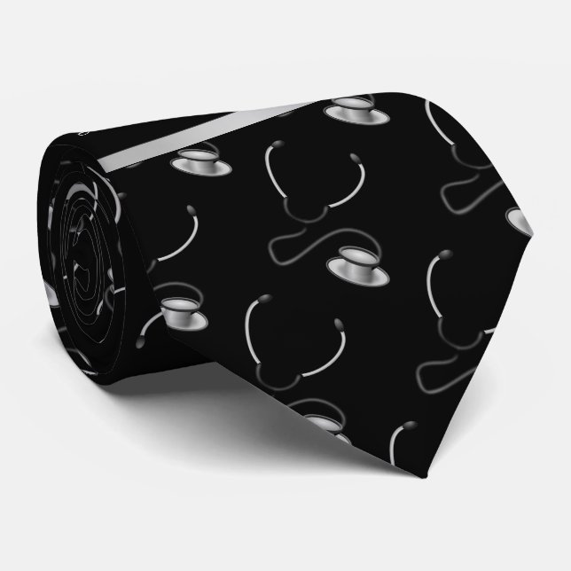 Cravate Médicale, Infirmière, Stéthoscopes à thème du méde (Roulé)