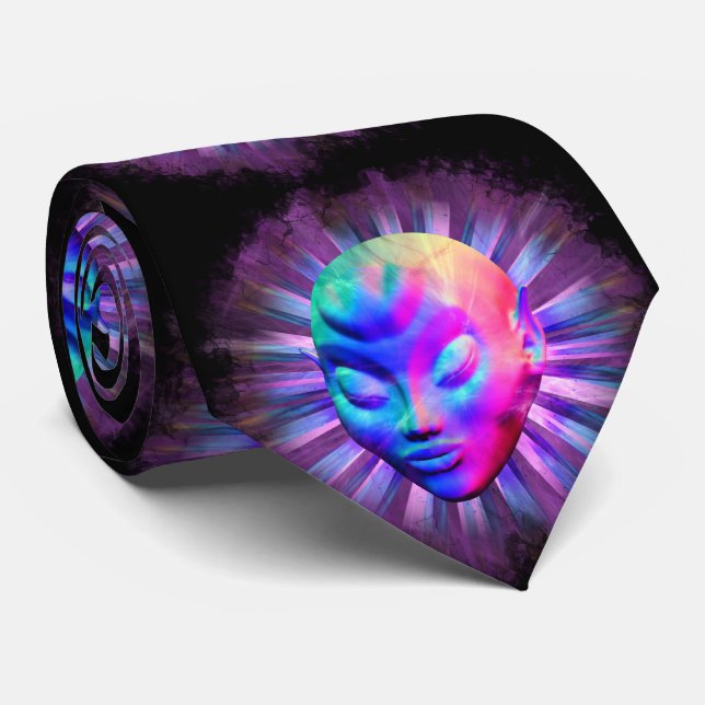 Cravate Méditation psychédélique Alien (Roulé)