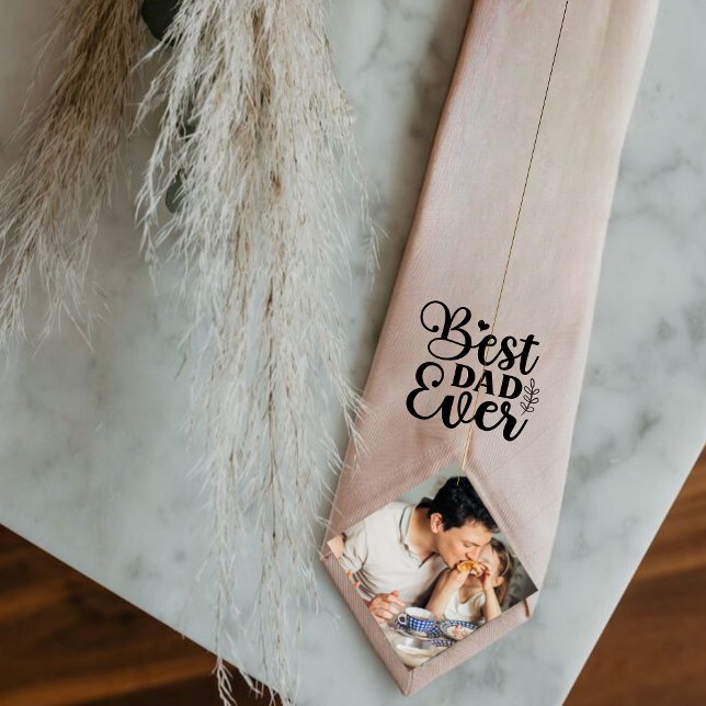 Cravate Meilleur papa cadeau de fille or rose (Créateur téléchargé)