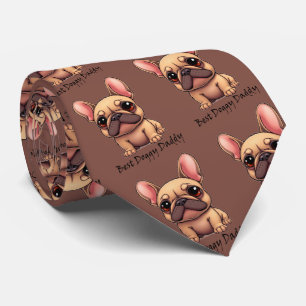 Cravate Meilleur Papa Toutou Bouledogue Français Animal de