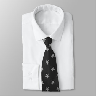 CRAVATE MENS D'ÉTOILES EN ARGENT NOIR
