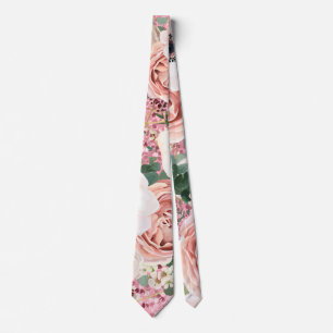 Cravate Mens Géométrique Jardin Rose Parties scint