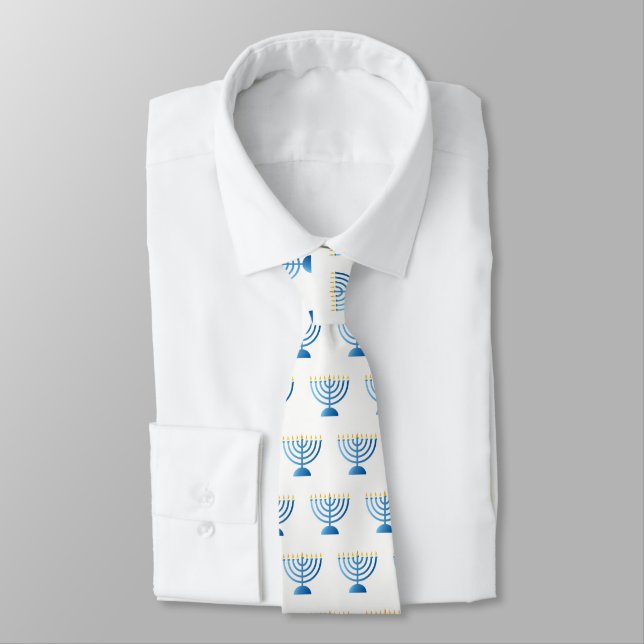 Cravate Mens Hanoukka Menorah (Attaché)