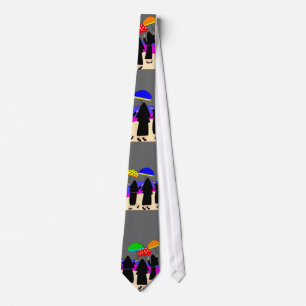 Cravate Mens Nun Art Necktie, "Attente de pluie"