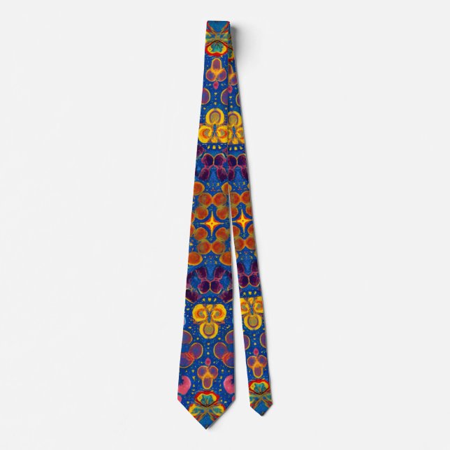 Cravate men's tie designer tie Colorful Abstract Design (Devant)