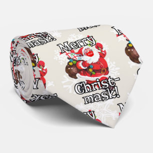 Cravate Merry Christ-masque drôle Noël Père Noël Mask 2020