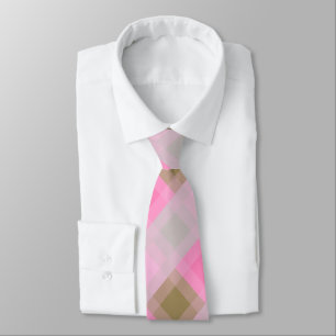 Cravate Mi-siècle mega plaid - gris / gris, rose, bronze