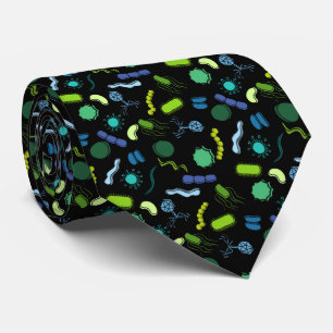 Cravate Microbiologie - Couleur sur noir
