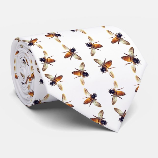 Cravate Miel Bee motif (Roulé)