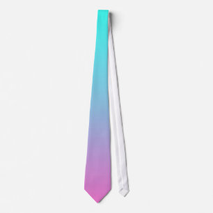Cravate mignonne girly ombre mermaid rose turquoise aqua b