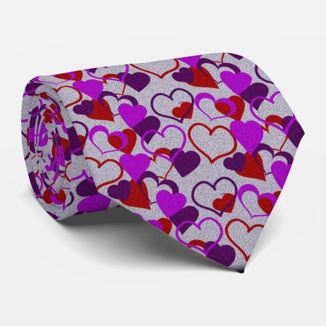 Cravate Milo Dale Hearts and Grey Men's Necktie (Roulé)