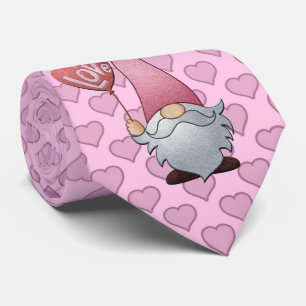 Cravate Milo Dale Pink sur Coeurs roses Gnome Necktie Homm