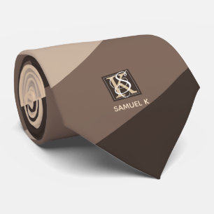 Cravate Mocha Latte Color palette Stripes monogram