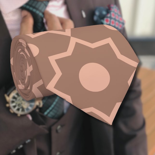 Cravate Mocha Mousse Mocha moderne Dusty rose forme géomét (Créateur téléchargé)