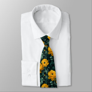 Cravate Mode masculine élégante renoncule florale
