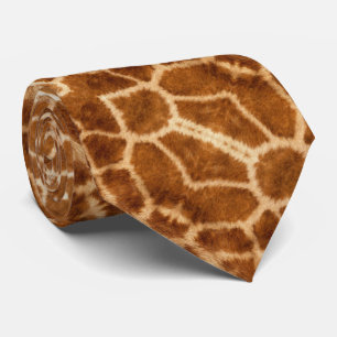 Cravate mode rustique africaine safari animal girafe impri