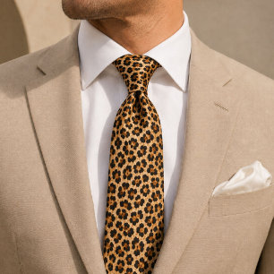 Cravate mode safari sauvage chic girly imprimé léopard