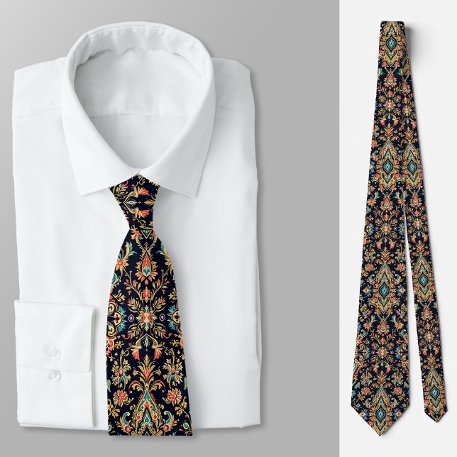 Cravate Modèle de Damas Ornat de luxe avec motifs floraux (Créateur téléchargé)