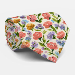 Cravate Modèle de jardin floral impressionniste