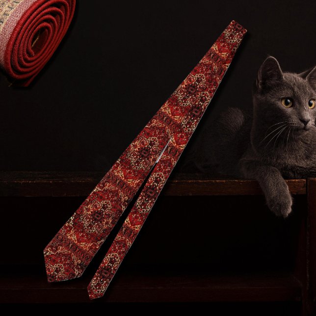 Cravate Modèle de tapis oriental en rouge foncé (Créateur téléchargé)