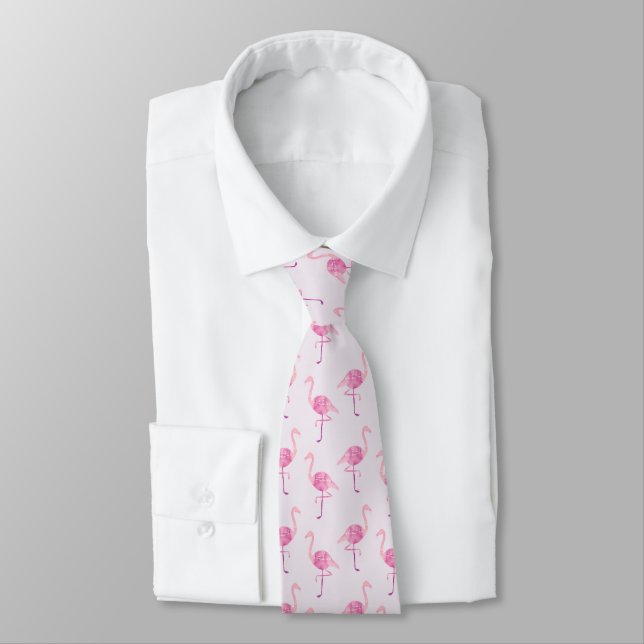 Cravate Modèle Flamingo rose simple (Attaché)