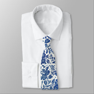 Cravate Modèle floral bleu