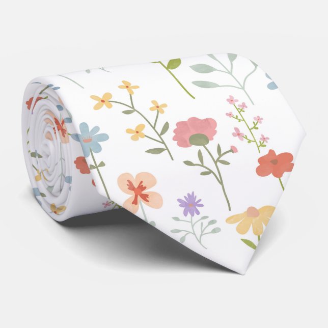 Cravate Modèle Floral fleur sauvage (Roulé)