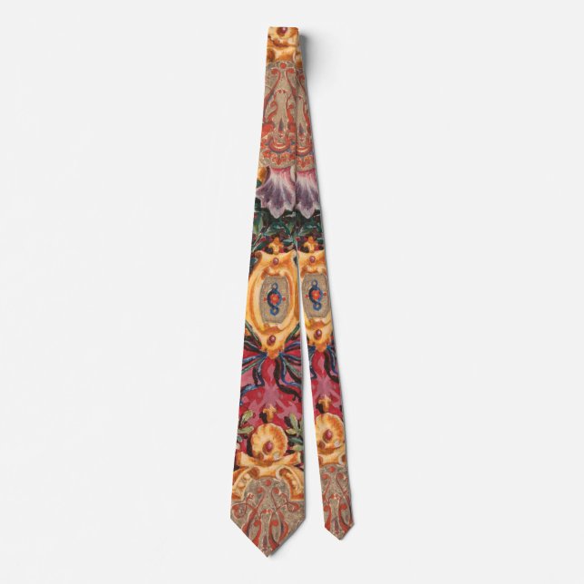 Cravate Modèle Floral Français Antique (Devant)