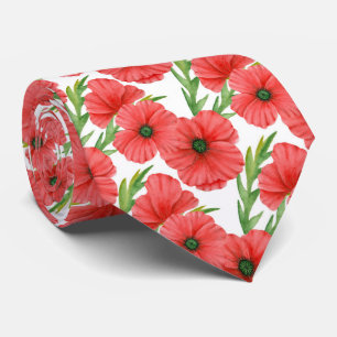 Cravate Modèle floral mignon de pavot