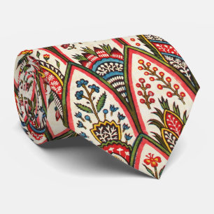 Cravate MODÈLE FLORAL ORIENTAL Fleurs colorées et quitter