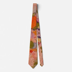 Cravate Modèle floral rose kimono