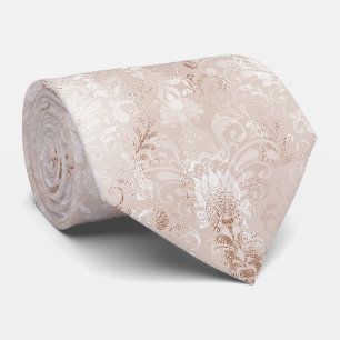Cravate Modèle Rose de luxe Gold Foil Damask