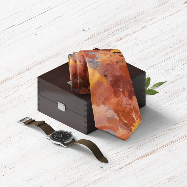 Cravate Modern Chic Abstract Terracotta Rust Brown (Créateur téléchargé)