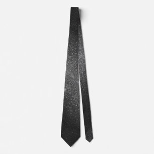 Cravate Modern Father's Day Wedding Glitter Sparkles Black