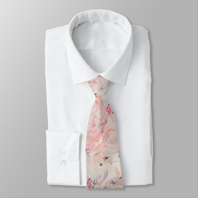 Cravate Modern Marble pink Purple Blush Wedding (Attaché)