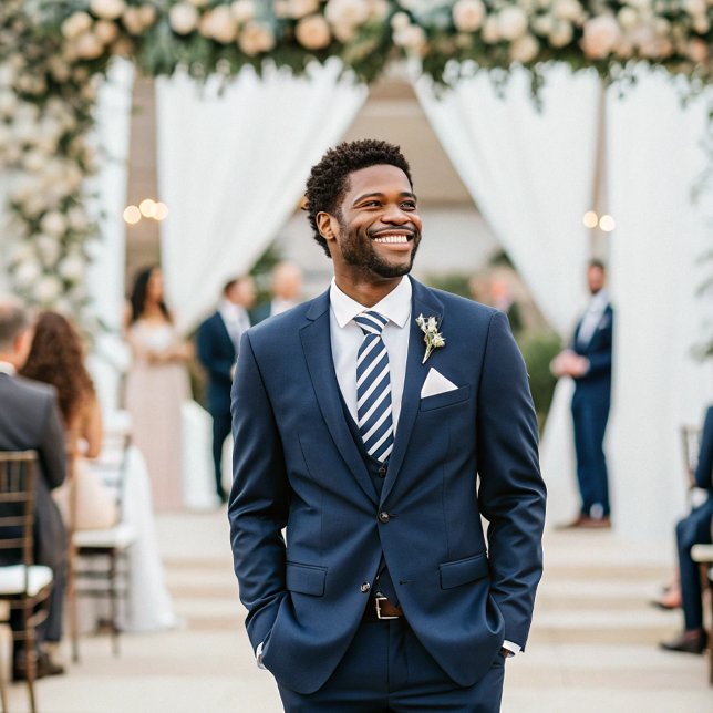 Cravate Modern Minimal Classic Formal Blue White Stripes (Créateur téléchargé)