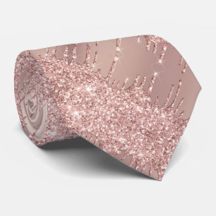 Cravate moderne avec Rose Gold Blush Parties scint