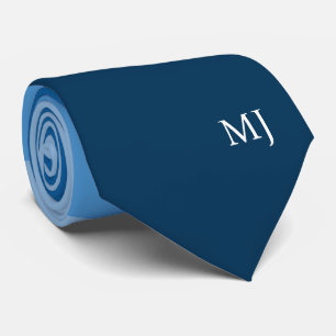 CRAVATE MODERNE BLUE STRIPED LINES INITIALES DE MONOGRAM P