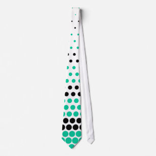 Cravate Moderne Caraïbes Vert et Noir à pois