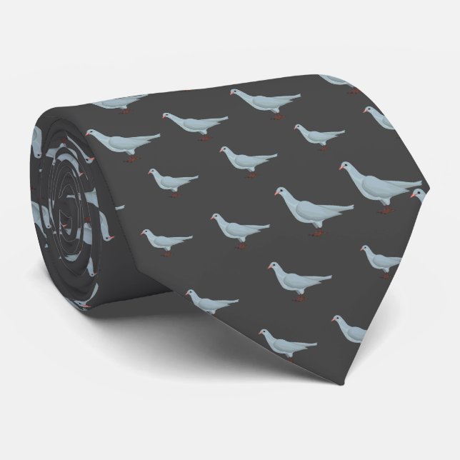 Cravate Moderne Elegant Grey Dove Motif sans couture (Roulé)