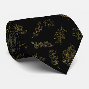 Cravate Moderne Golden Botanical Pastel Neutral