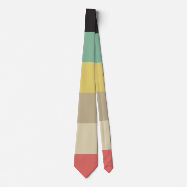 Cravate Moderne Multicolor rayé rétro chic (Devant)