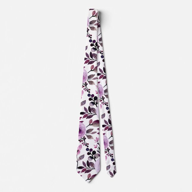 Cravate Moderne tendance Lilac Moderne Joli motif floral (Devant)