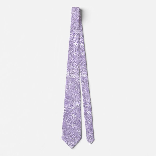 Cravate Moire de soie Petit Motif en Lavande Lilac (Devant)