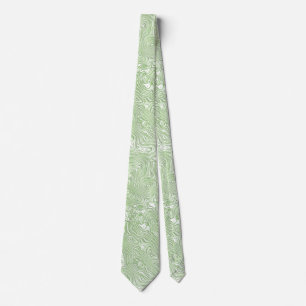 Cravate Moire de soie petit Motif en vert citron